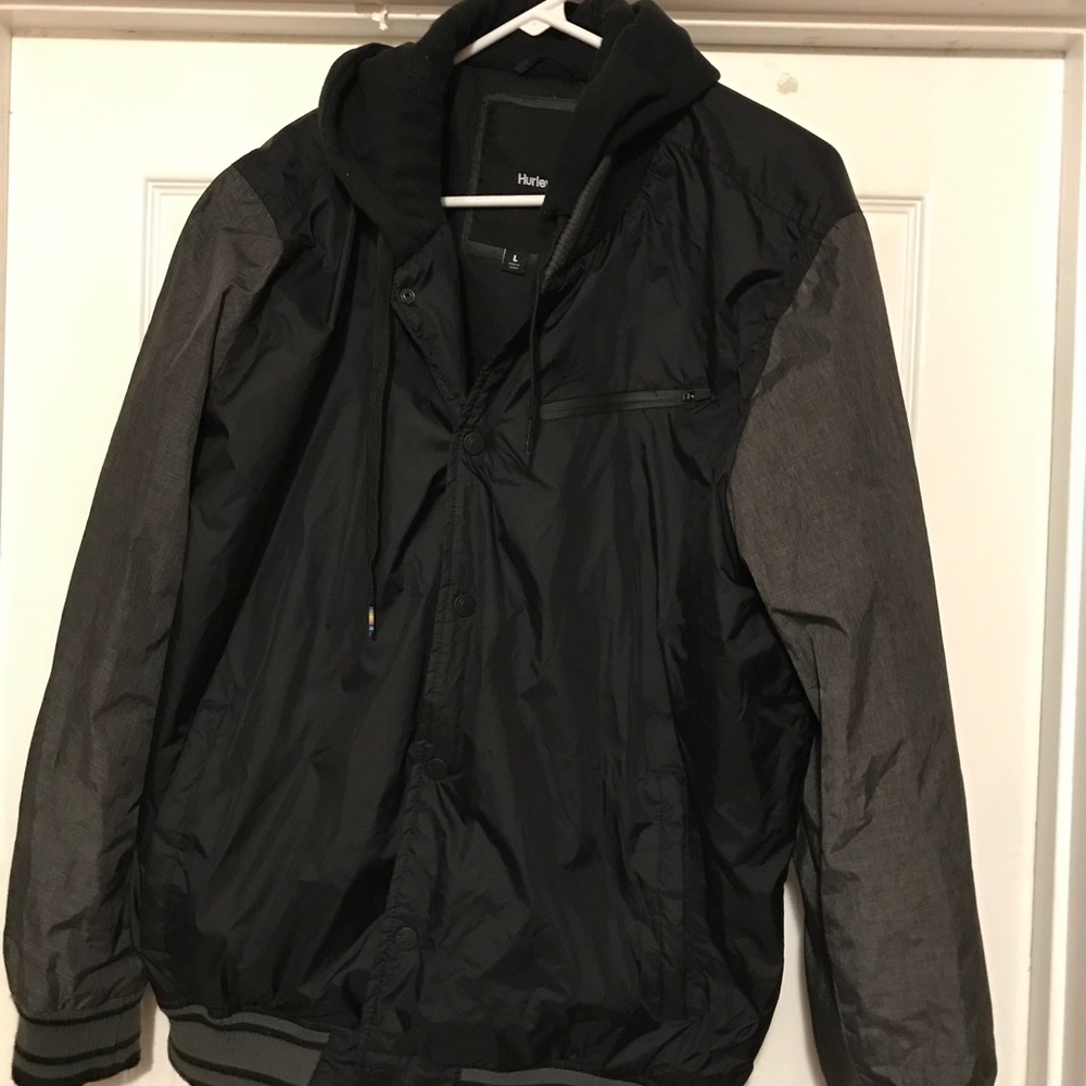 Men's Hurley black and gray jacket. Size L.